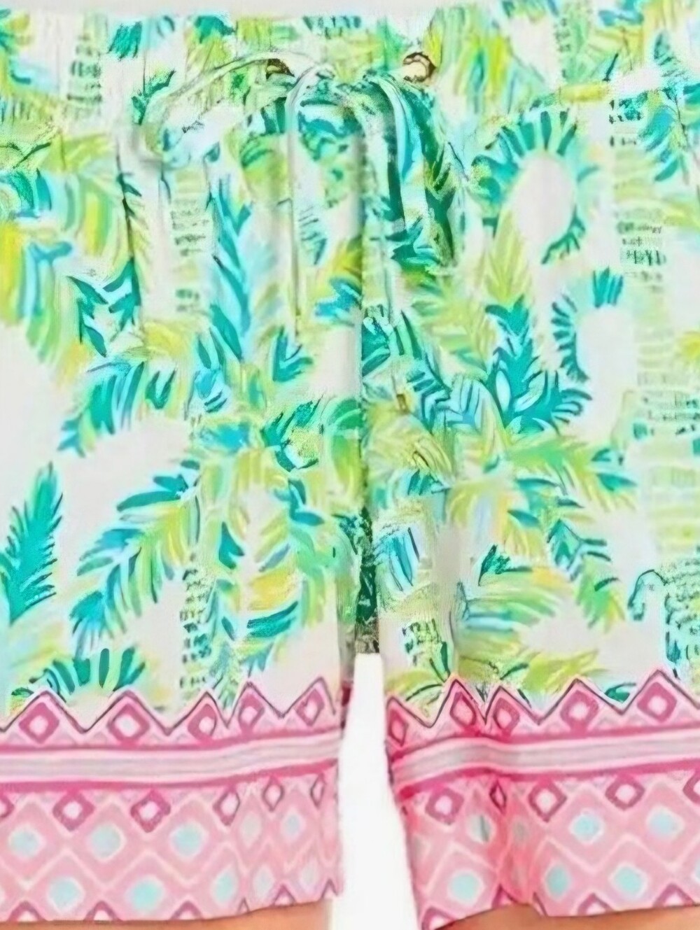 Lilly Pulitzer Aqua, Lime & Pink Tropical Drawstring Shorts
